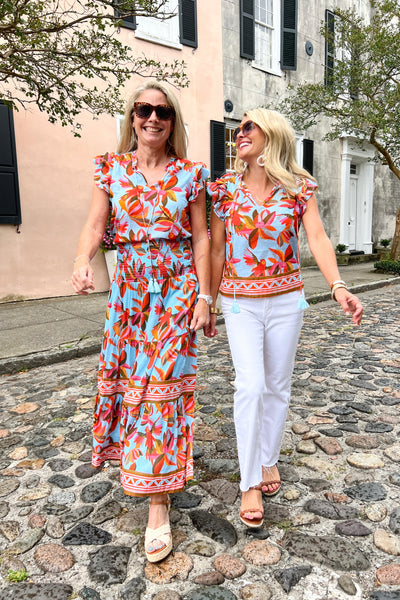 Seaside skirt, orange blossom by King + Pitt
