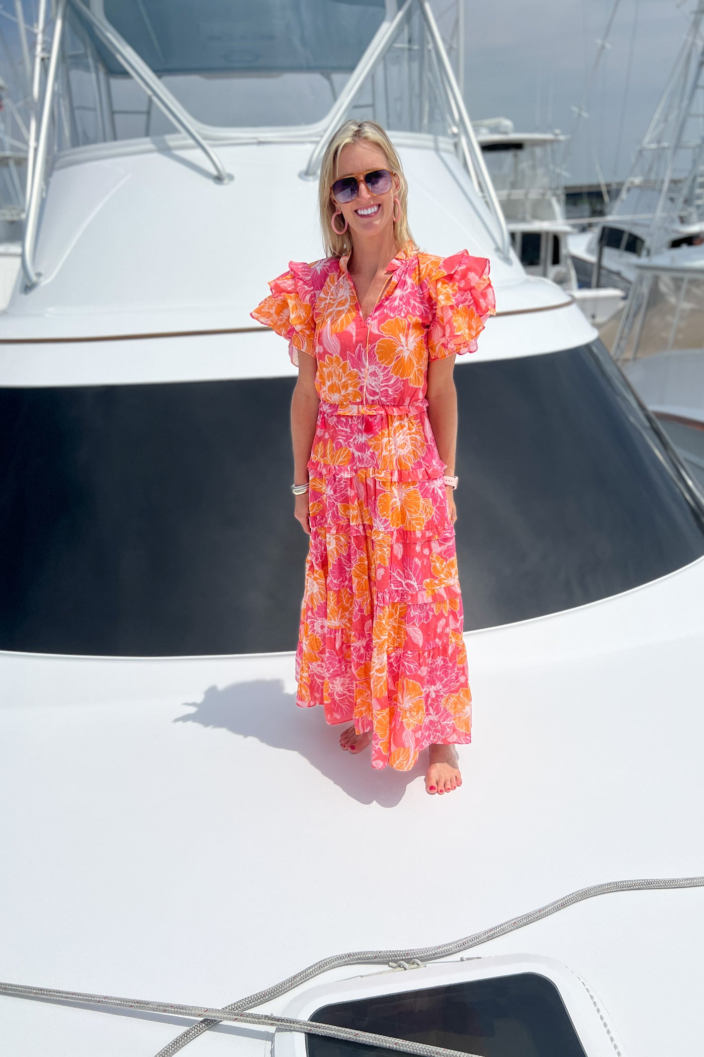 Stella dress, pink floral