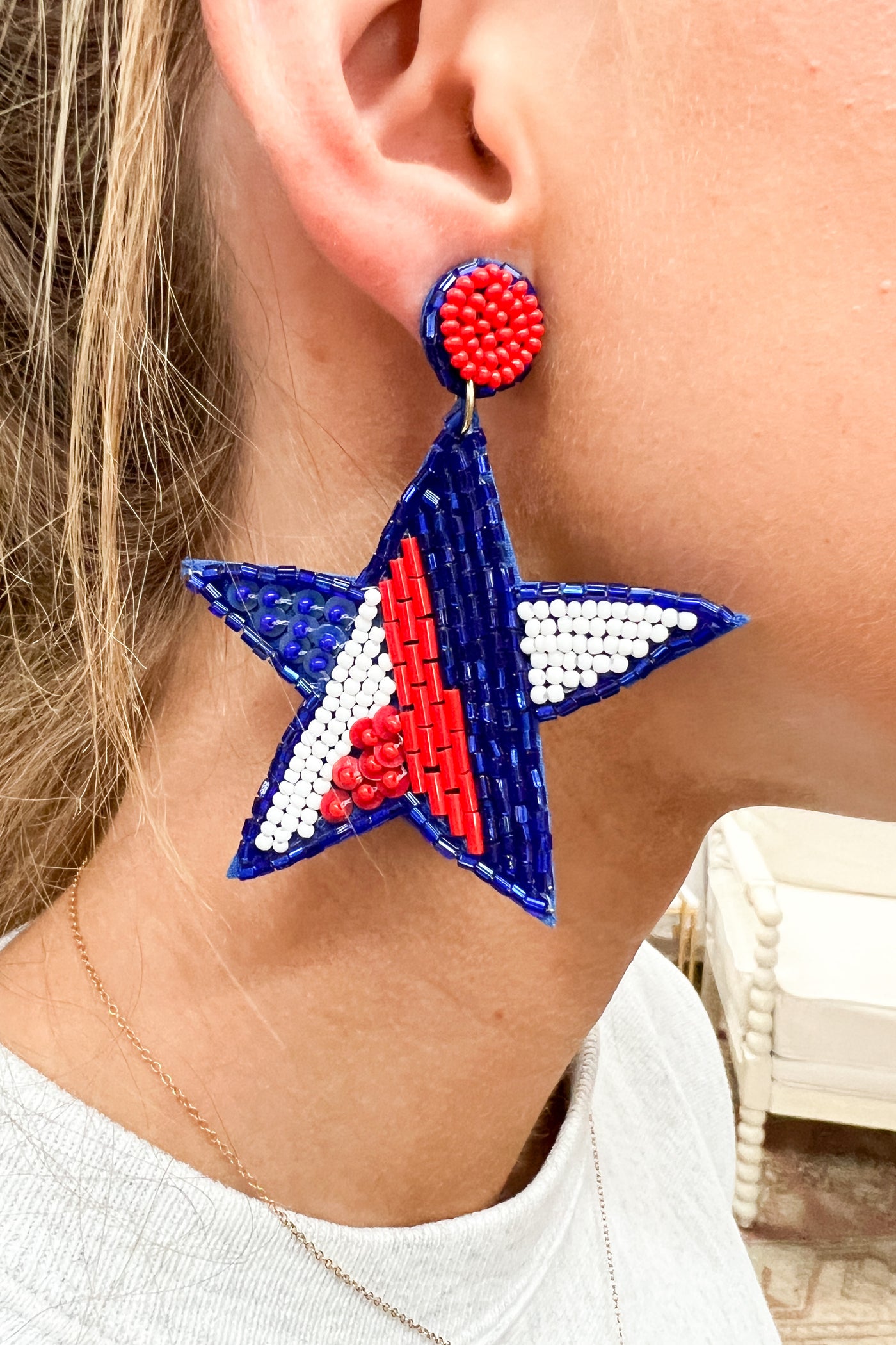 USA Bead Star Earrings