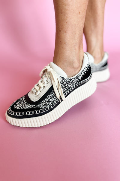 Dolen Sneakers, white/black knit by Dolce Vita