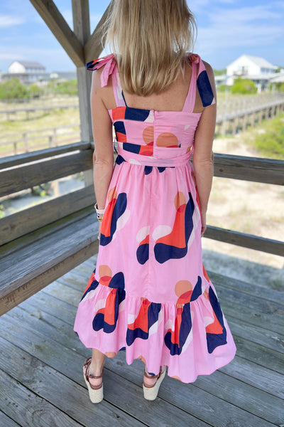 Roma Abstract Print Apron dress