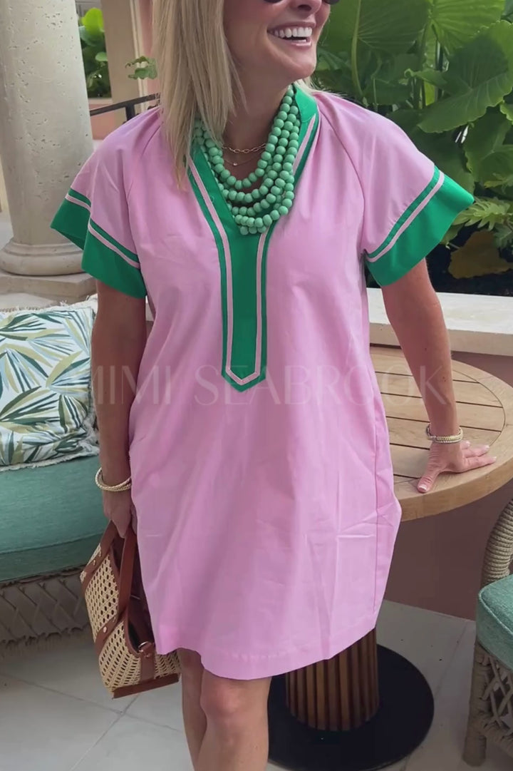 Mullins dress, light pink/green