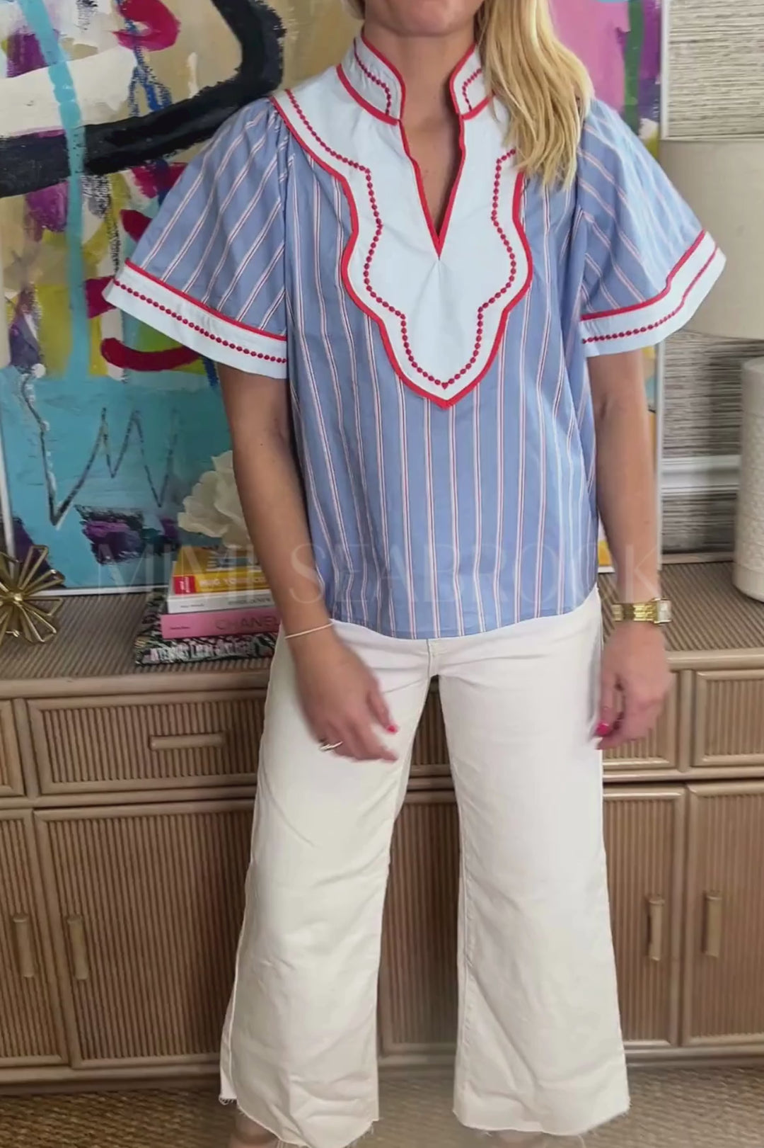 Elenora top, light blue