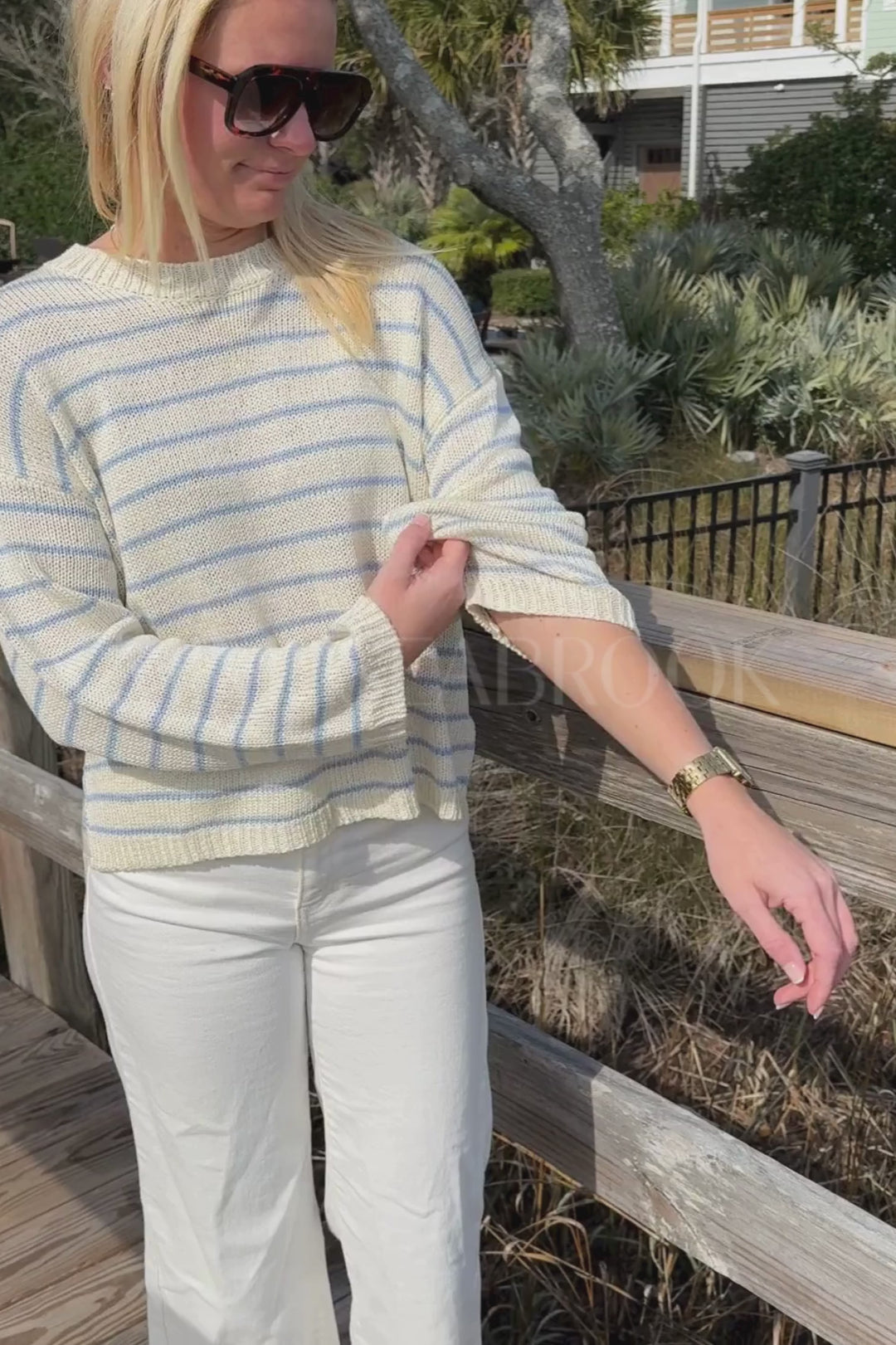 Linney sweater, sky cream