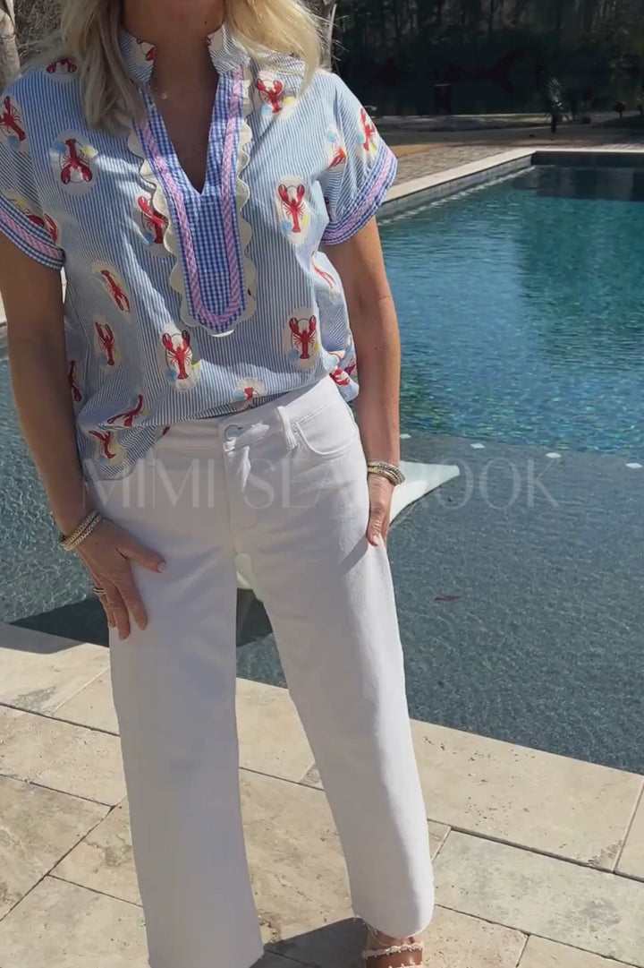 Sabrina straight jeans, white