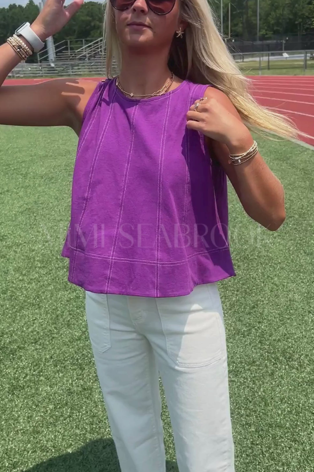 Benoni top, purple