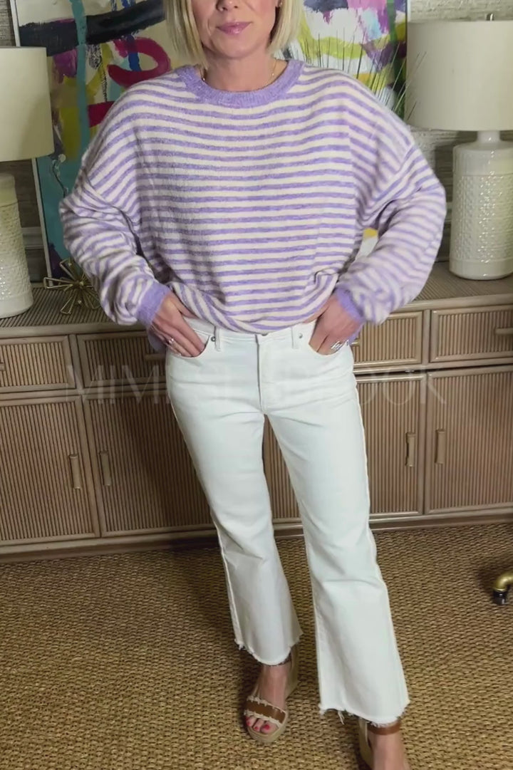 Carley knit sweater, lavender