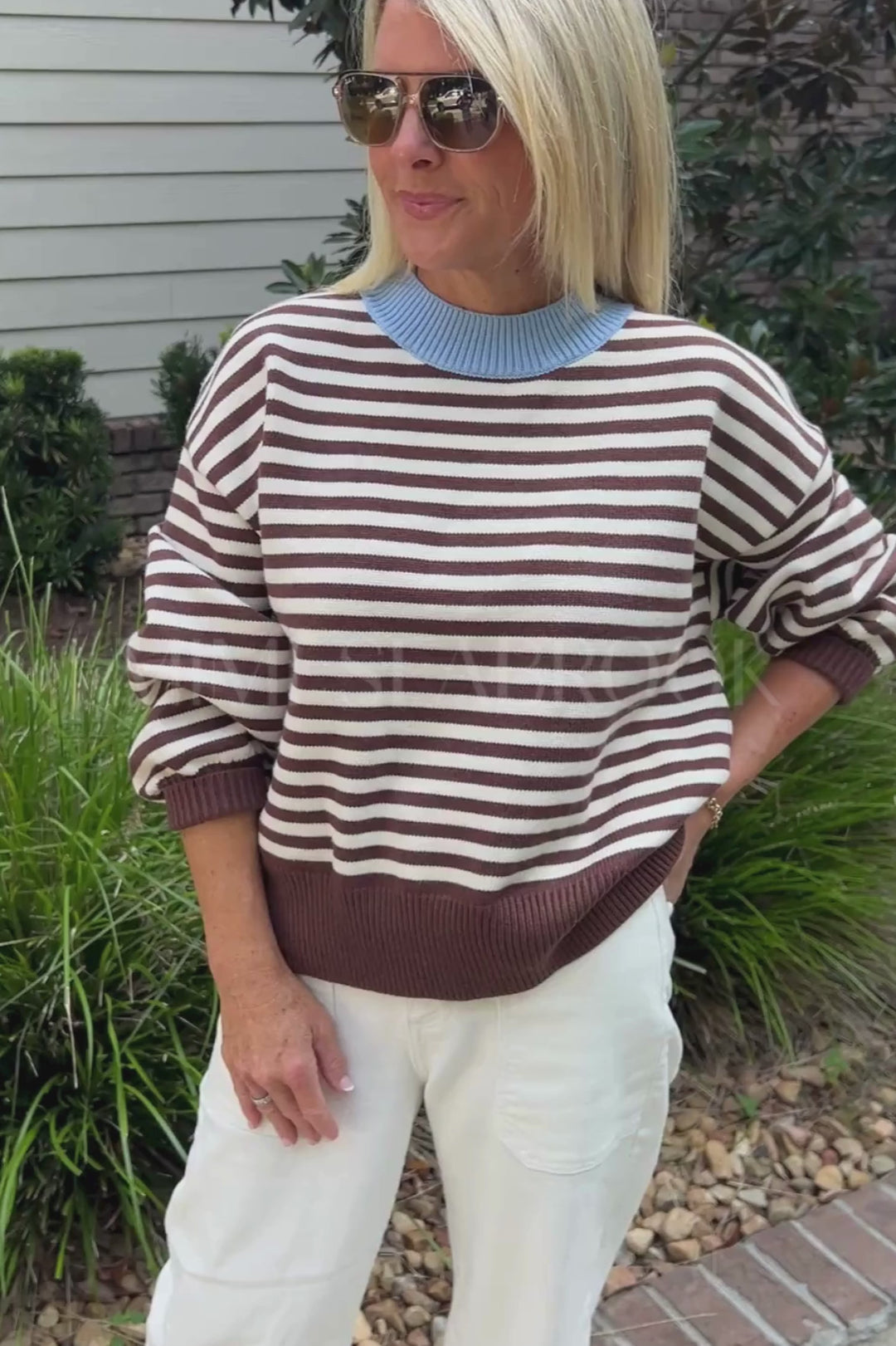 Elsie sweater, brown/cream