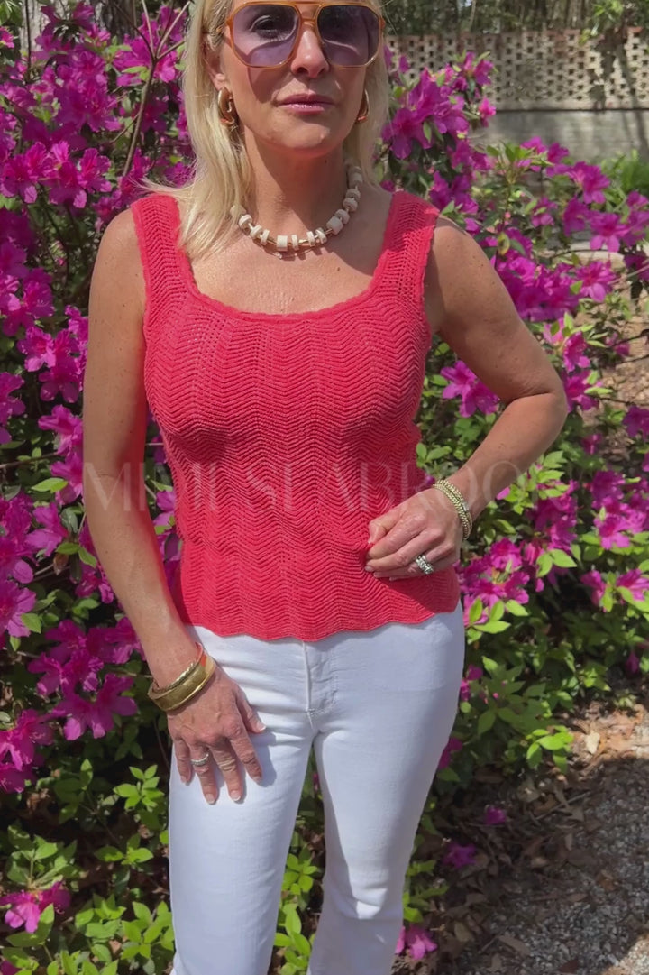 Carolyn top, coral