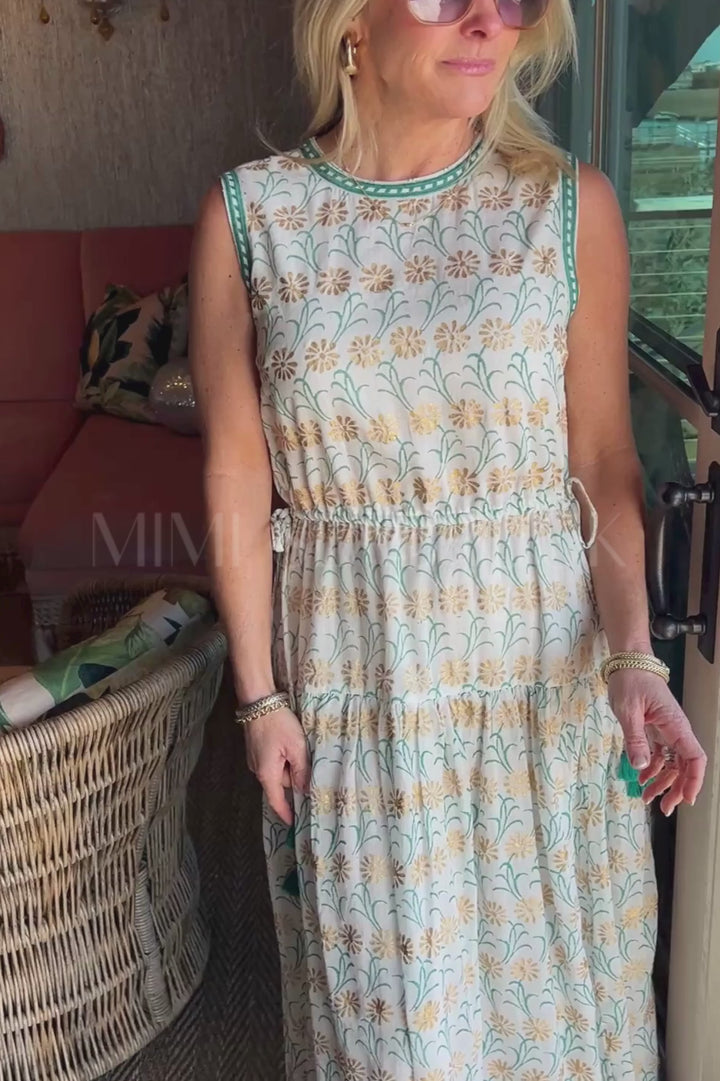 Piped Maxi Dress, Geneva Green by Oliphant