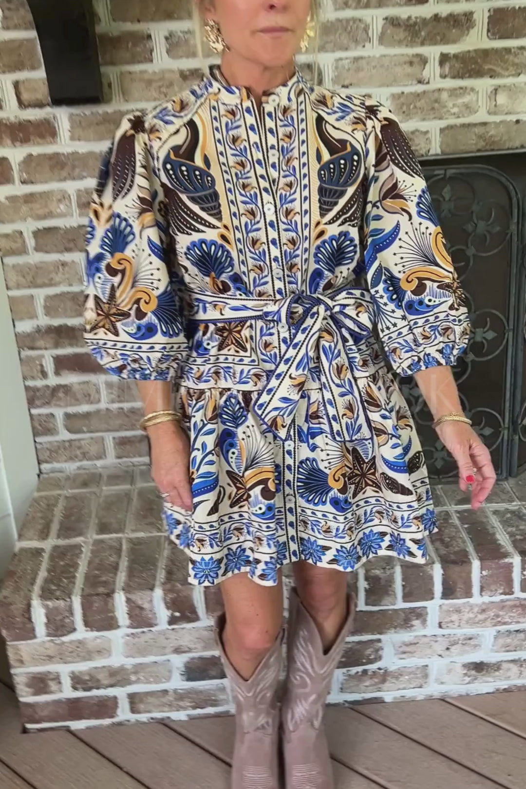 Nature Land Sand Mini Dress by Farm Rio