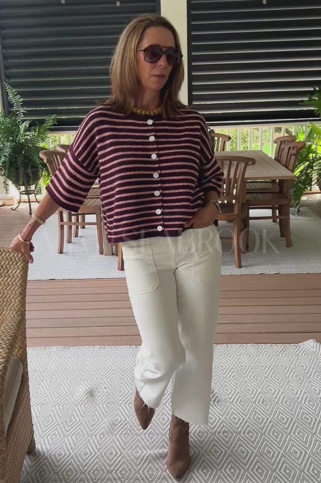 Millard sweater top, burgundy