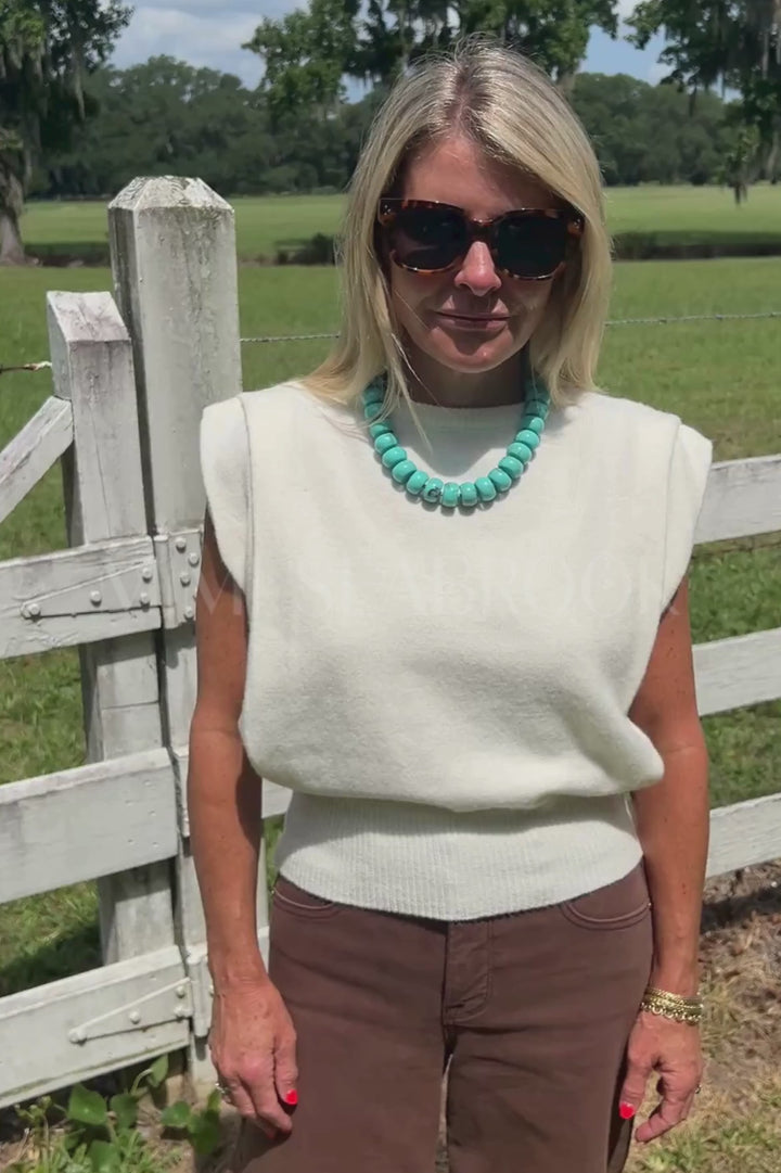 Selmer sweater top, ivory