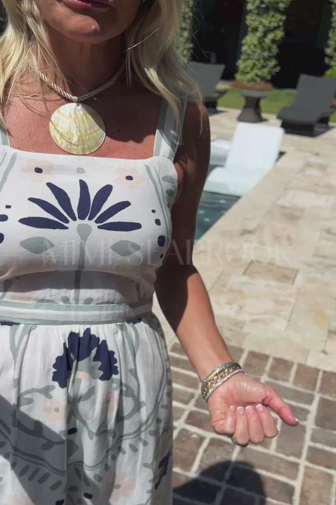 Carmen Midi Dress, Liliana Blue Surf by Cleobella