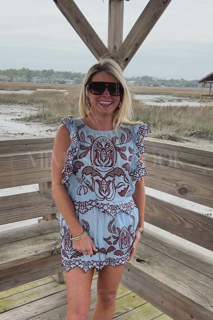 Dutton top, light blue