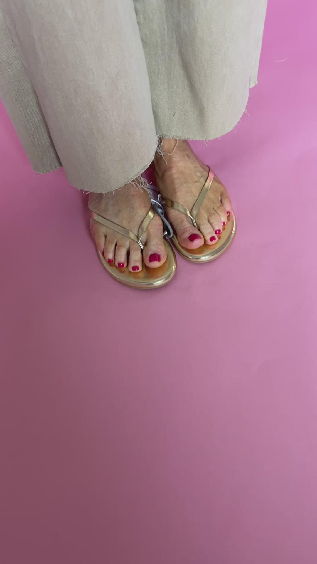 Tomlin flip flop sandals by Solei, golden