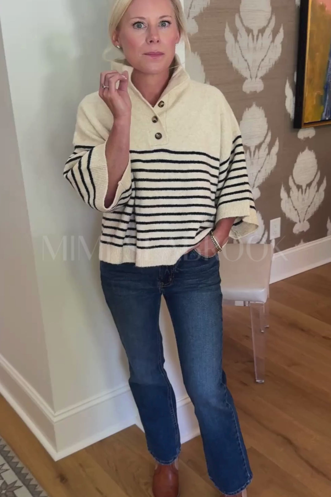 Anneliese sweater top, ecru