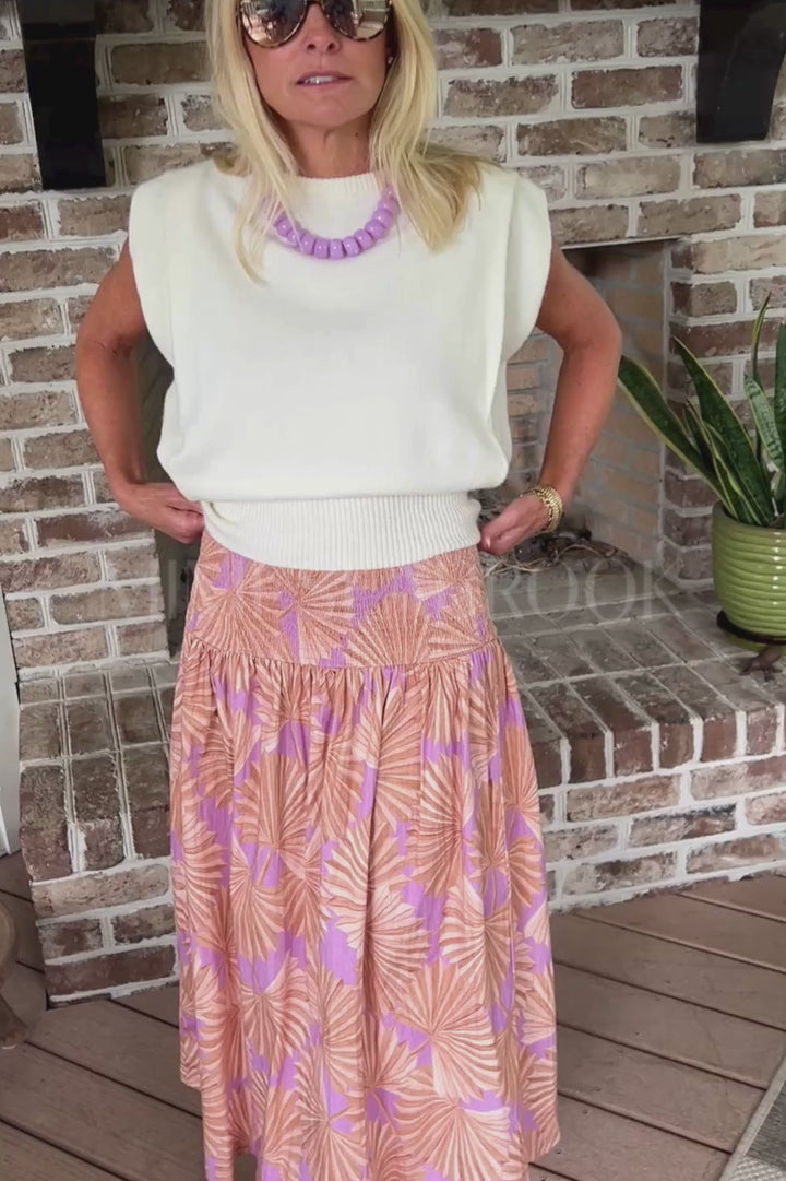 Laney Skirt, fan print
