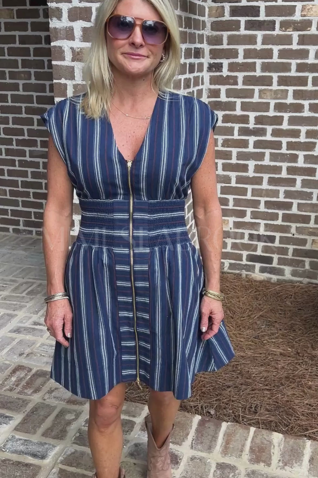 Bowman dress, navy