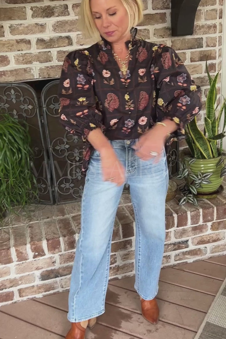 Miley barrel leg jeans, light denim