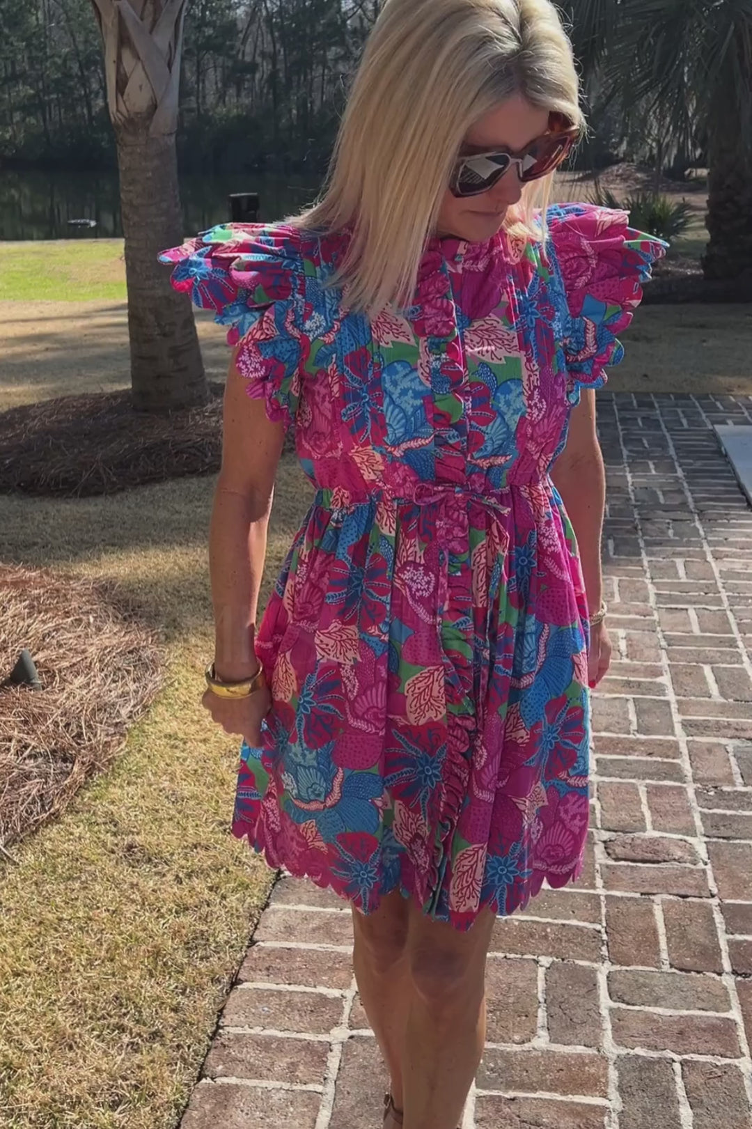 Beau Mini Dress, cotton candy print by Victoria Dunn