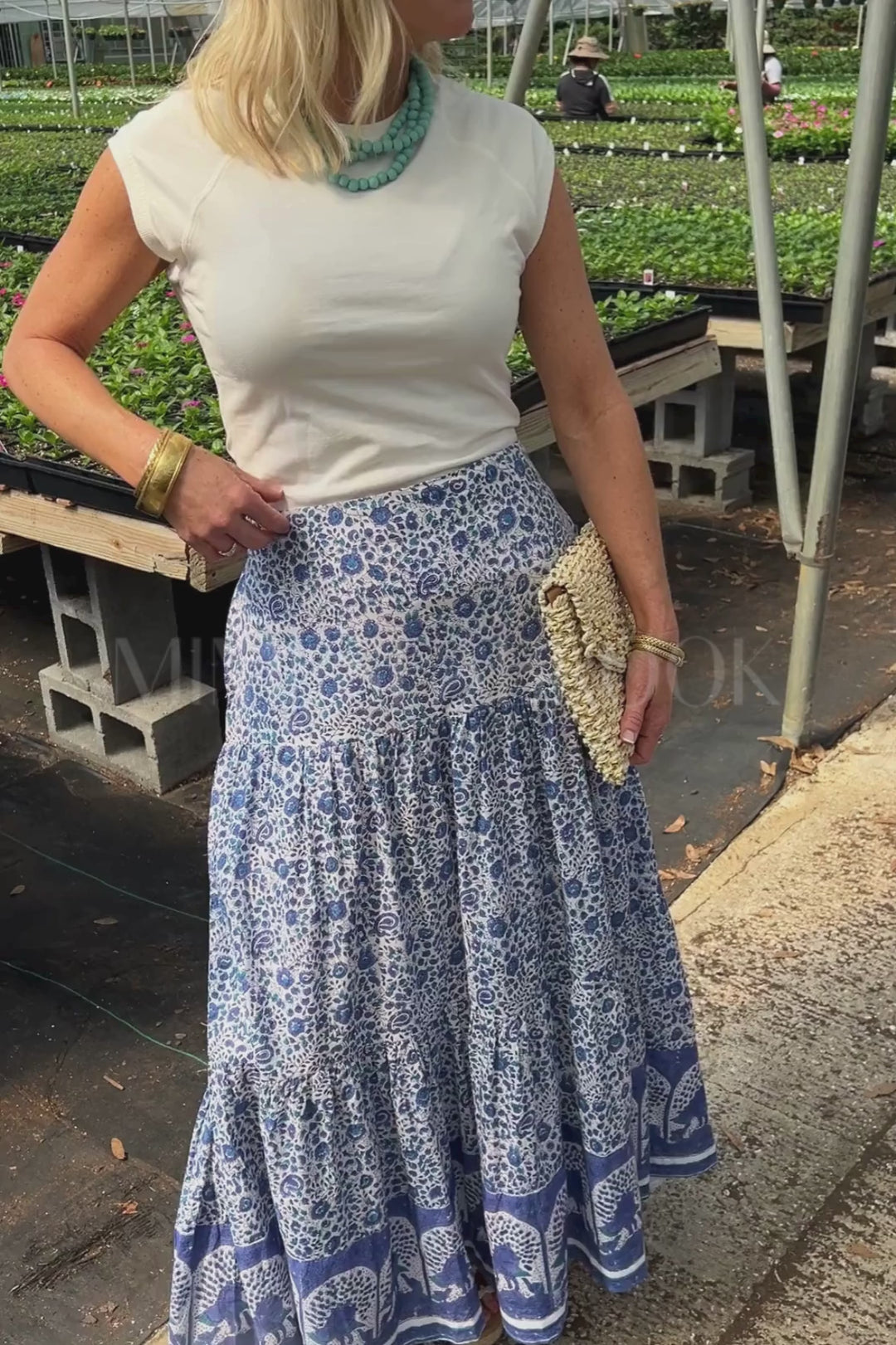 Murphy skirt, blue/white