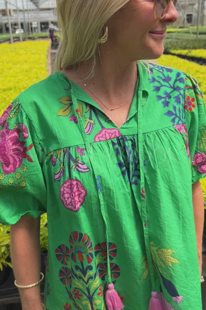 Finch top, green