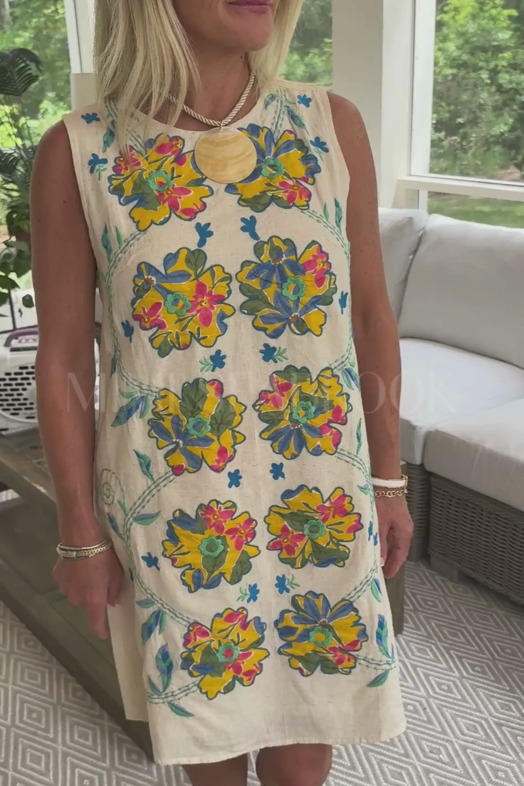 Cambrie dress, multi