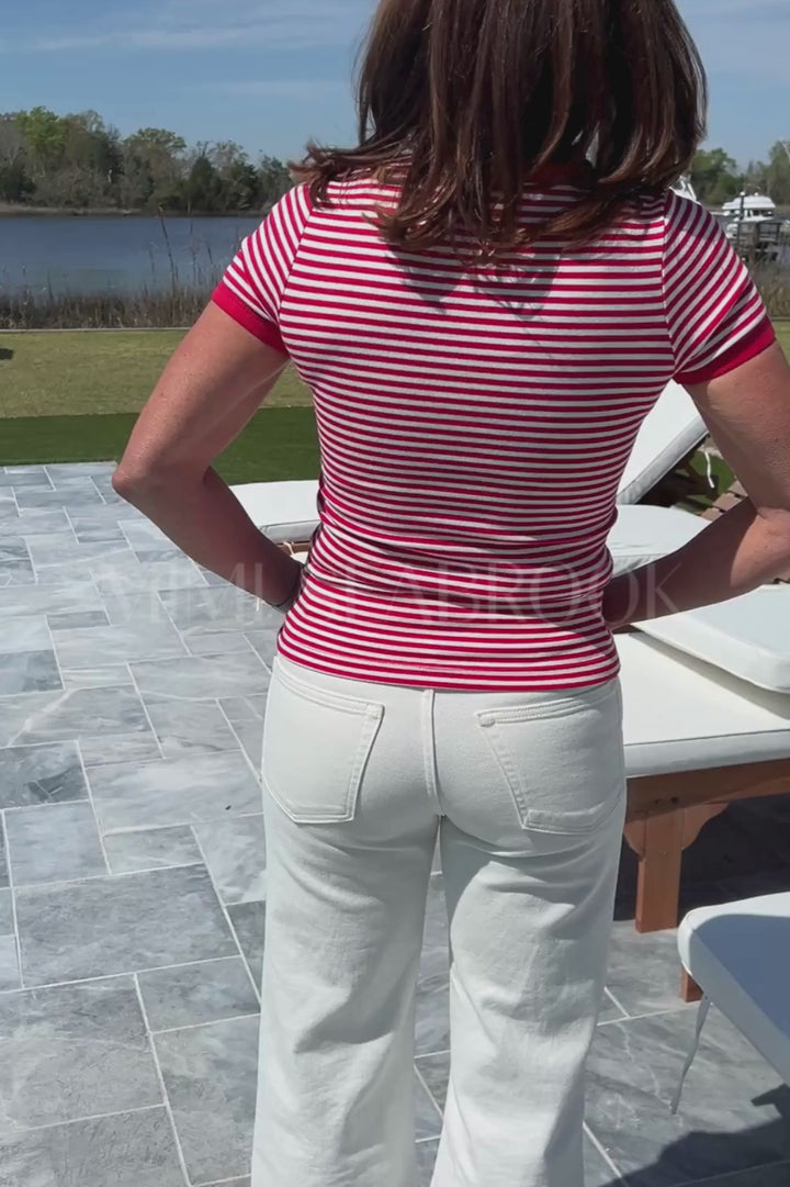 Deirdre top, red ivory