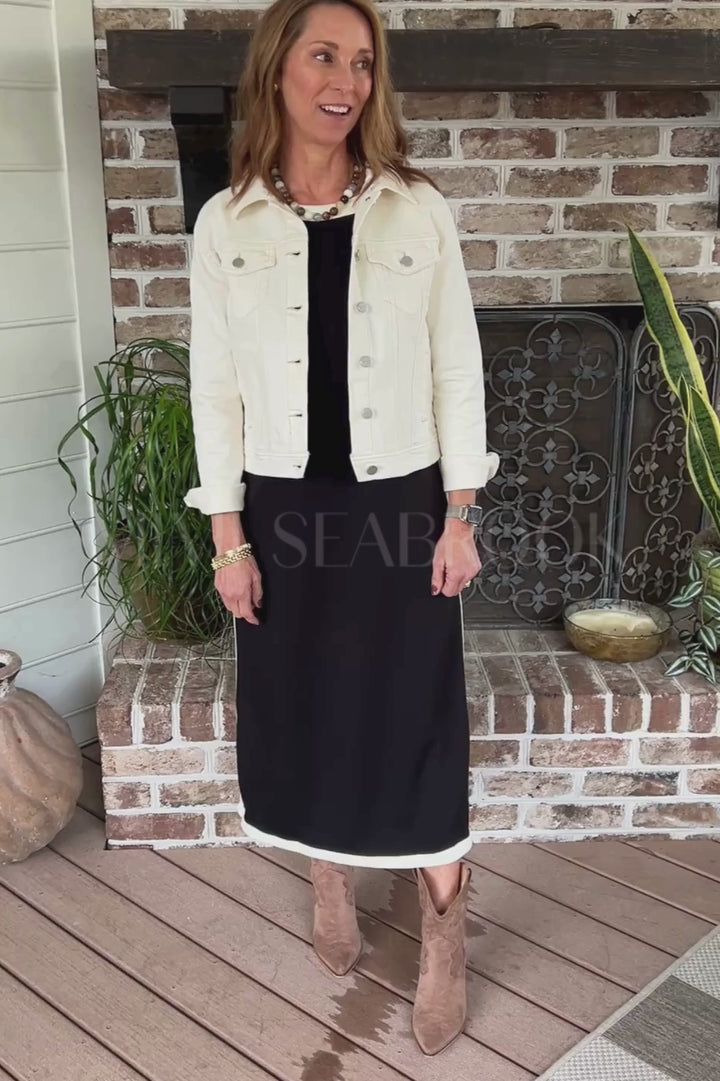 Risley denim jacket, ivory