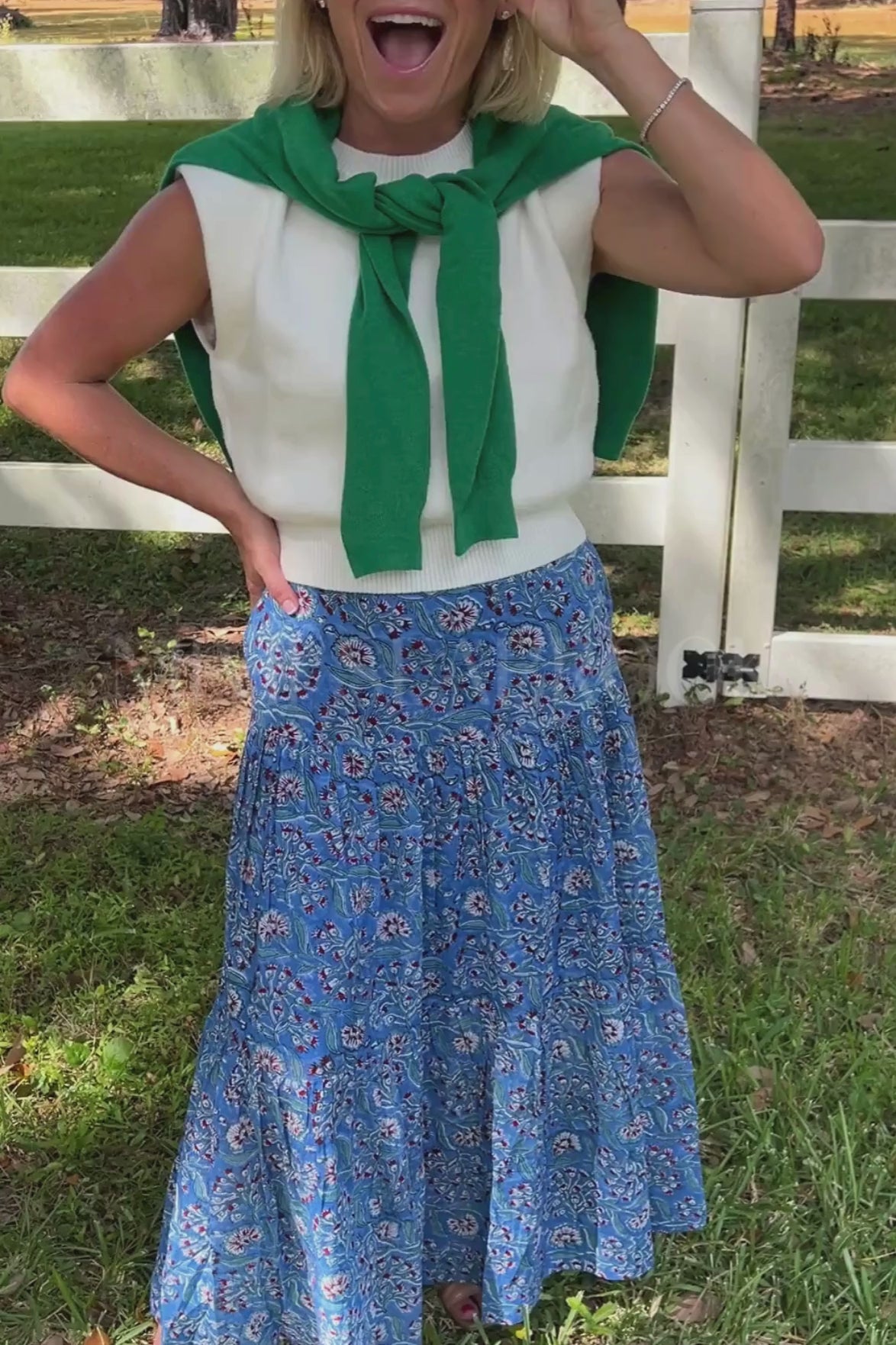 Murphy skirt, blue bell print – Mimi Seabrook