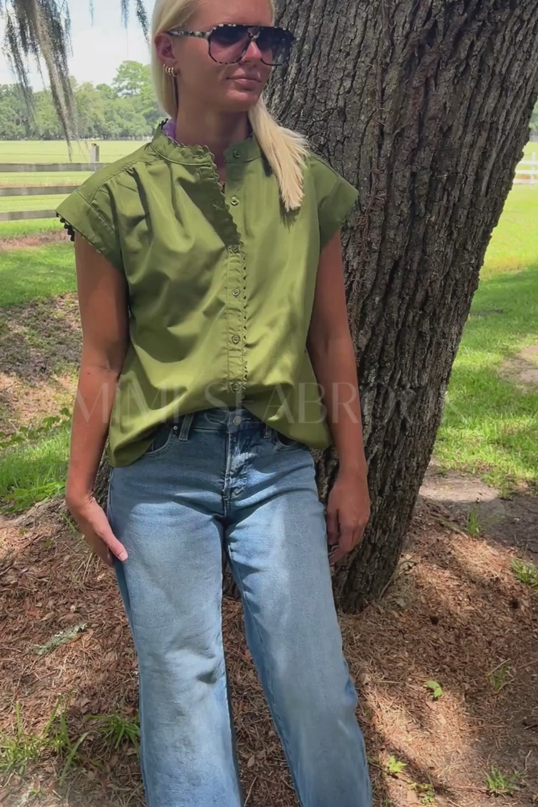 Pendale top, olive