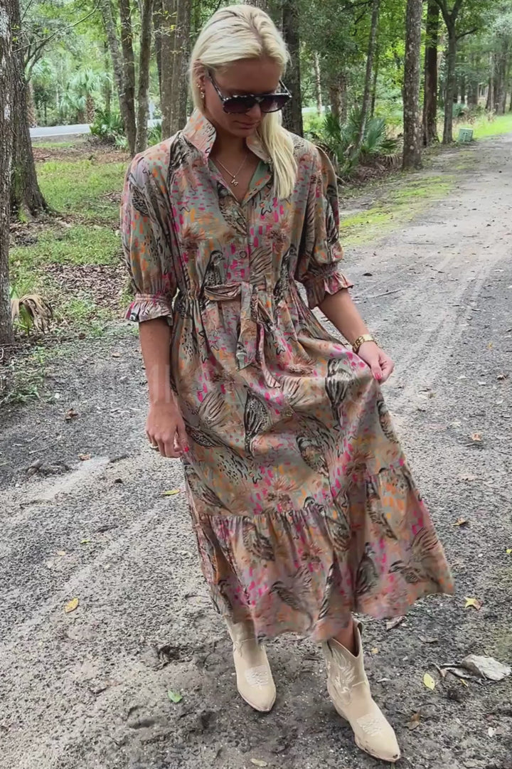 Breas Dress, wing print