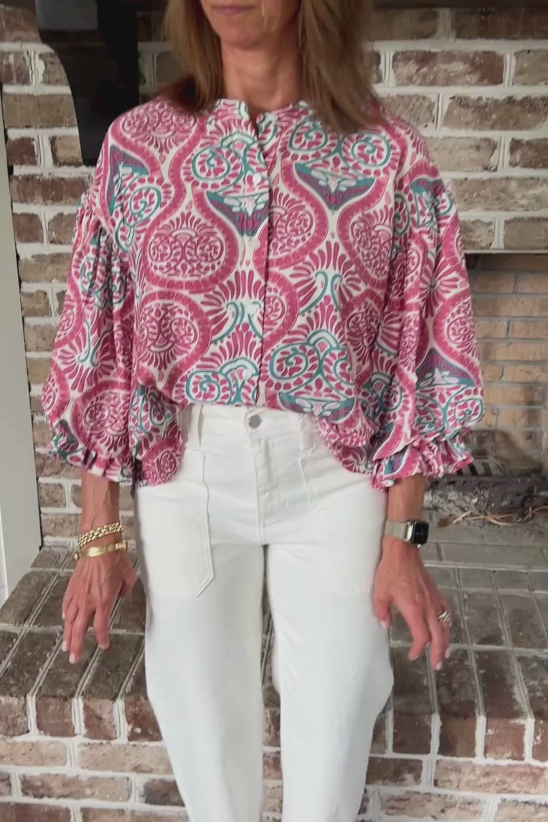Elisha top, woodrose multi