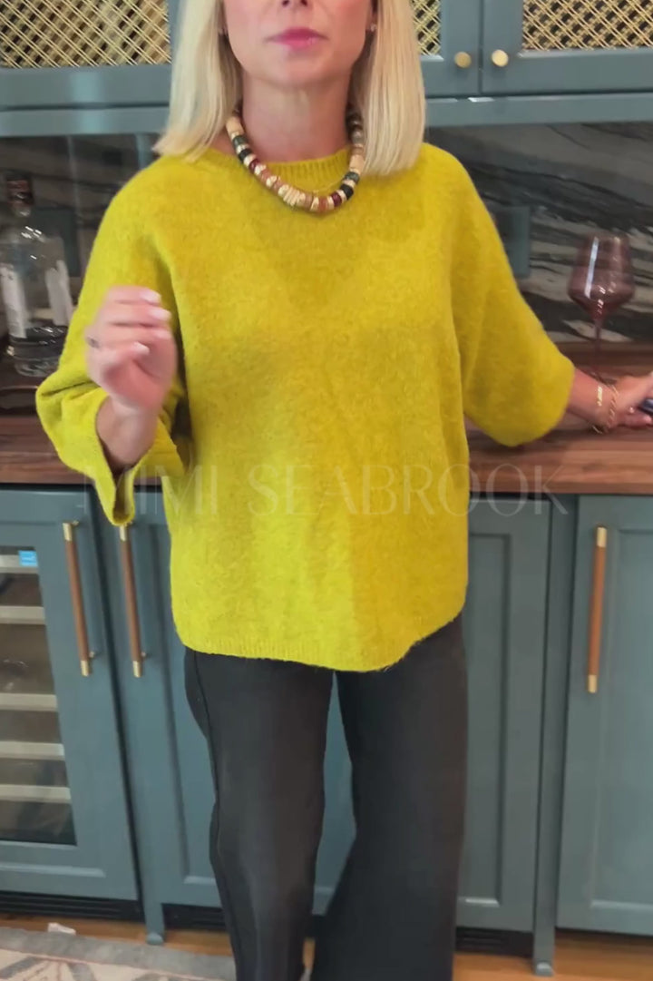 Cresswell sweater top, chatreuse