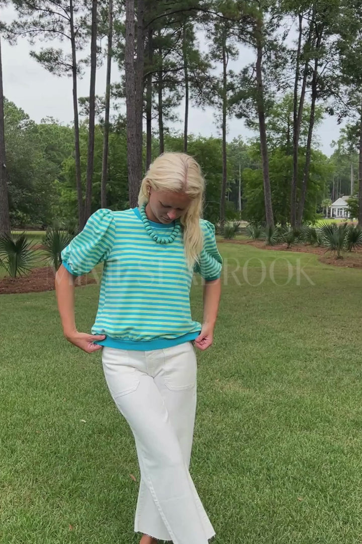 Eveline top, mint/sky