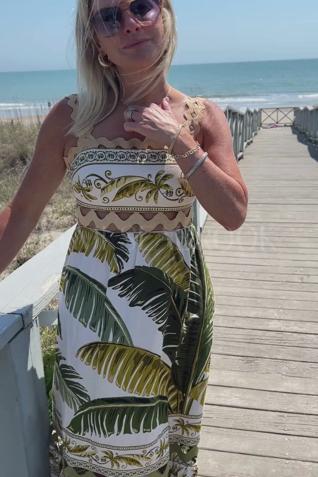 Trancoso Sand Sleeveless Maxi Dress by Farm Rio