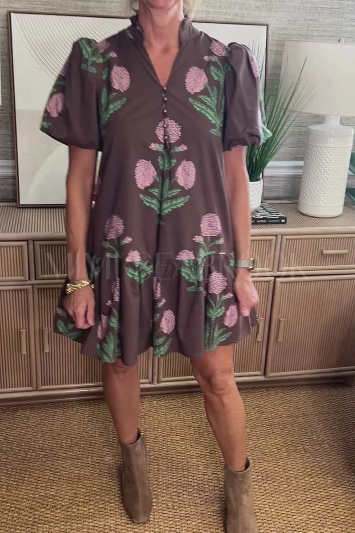 Thalia dress, brown