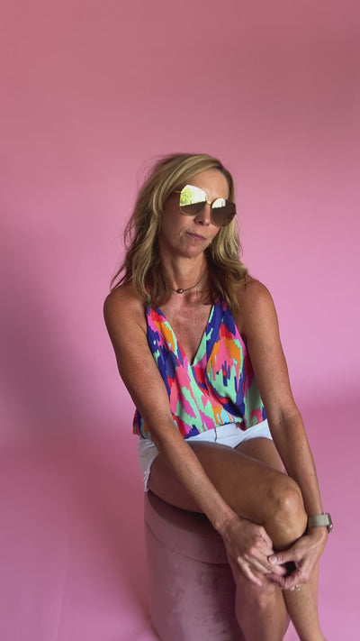 Chelsie sunglasses, gold mirrored by Freyrs