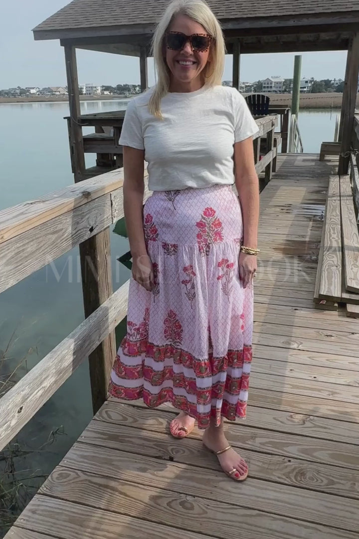 Murphy skirt, orange multi