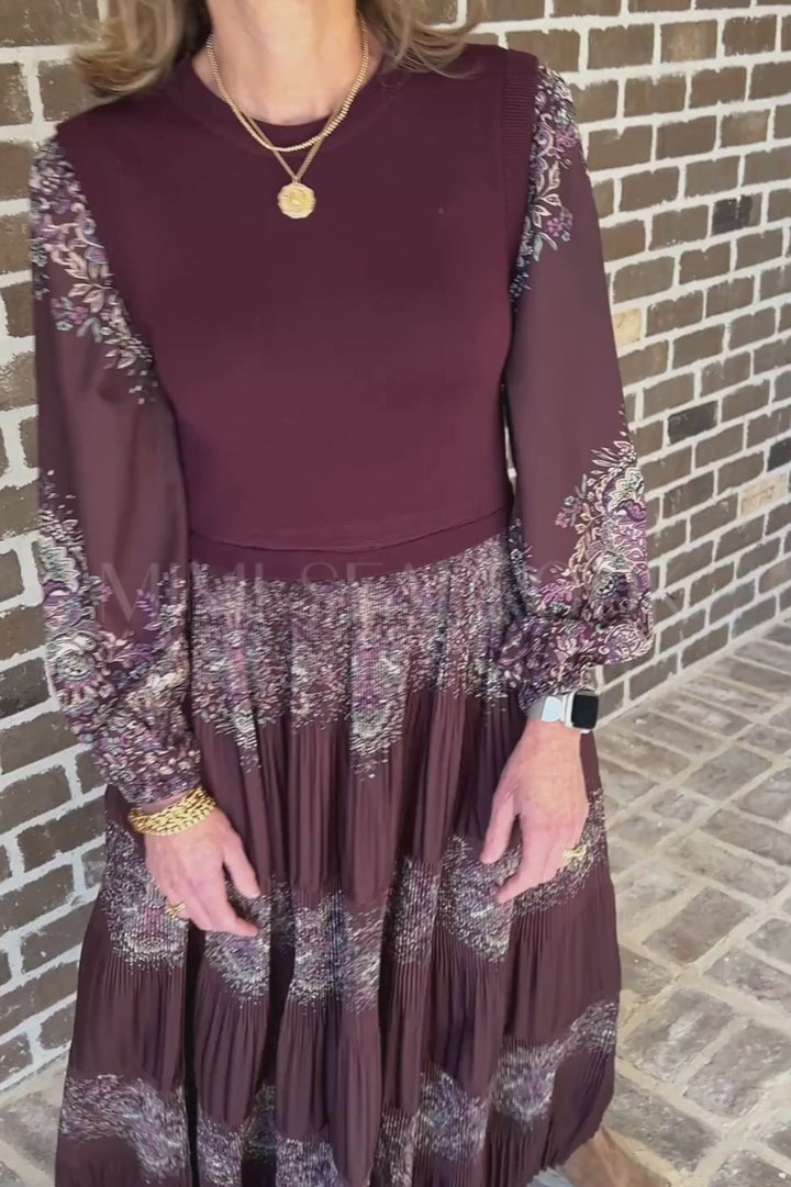 Beth Ann dress, burgundy