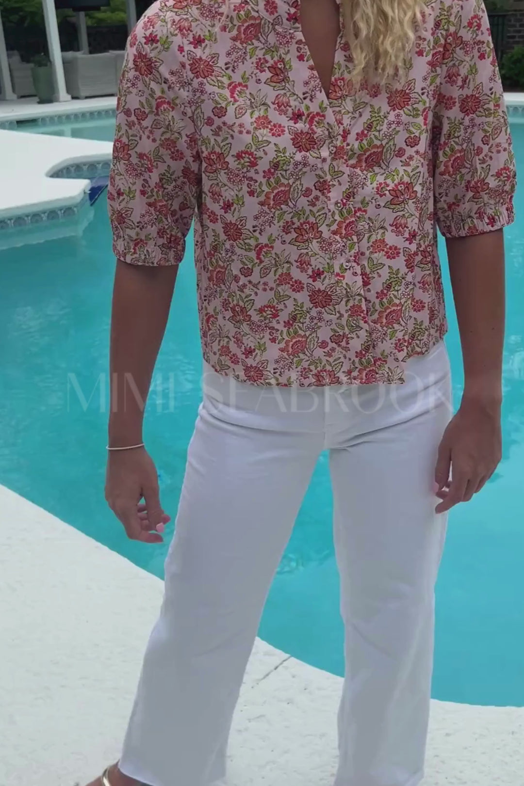 Bayfield top, pink multi