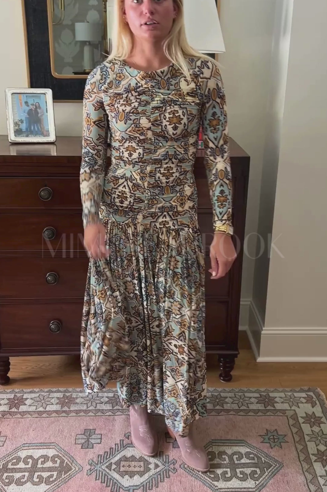 Winter Tapestry Blue Maxi Dress by Farm Rio