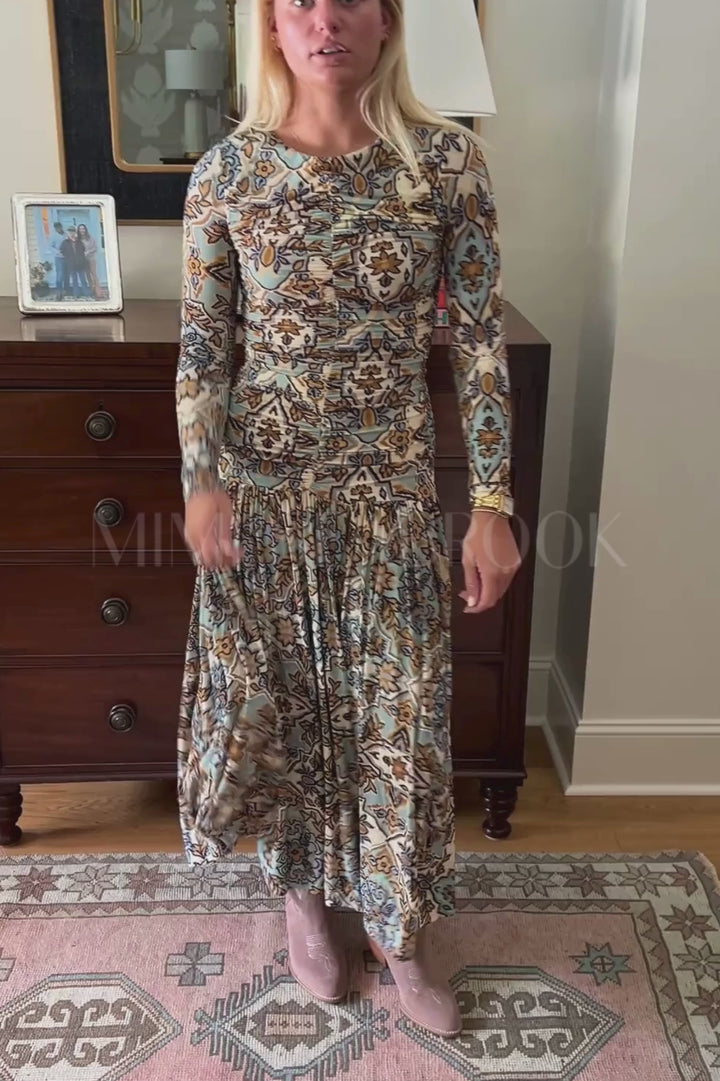 Winter Tapestry Blue Maxi Dress by Farm Rio