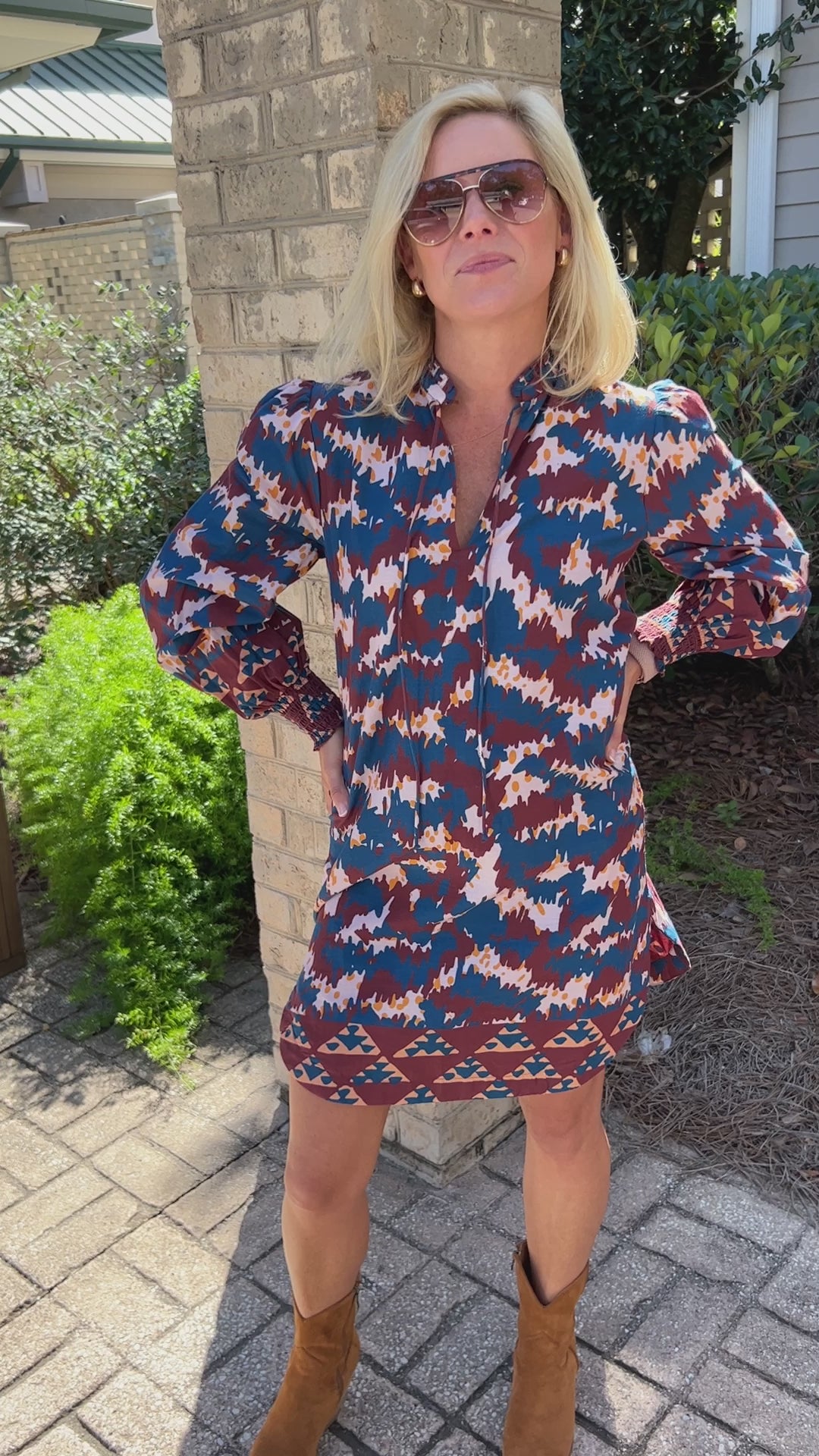 Carrie Ann dress by King + Pitt, tribal print