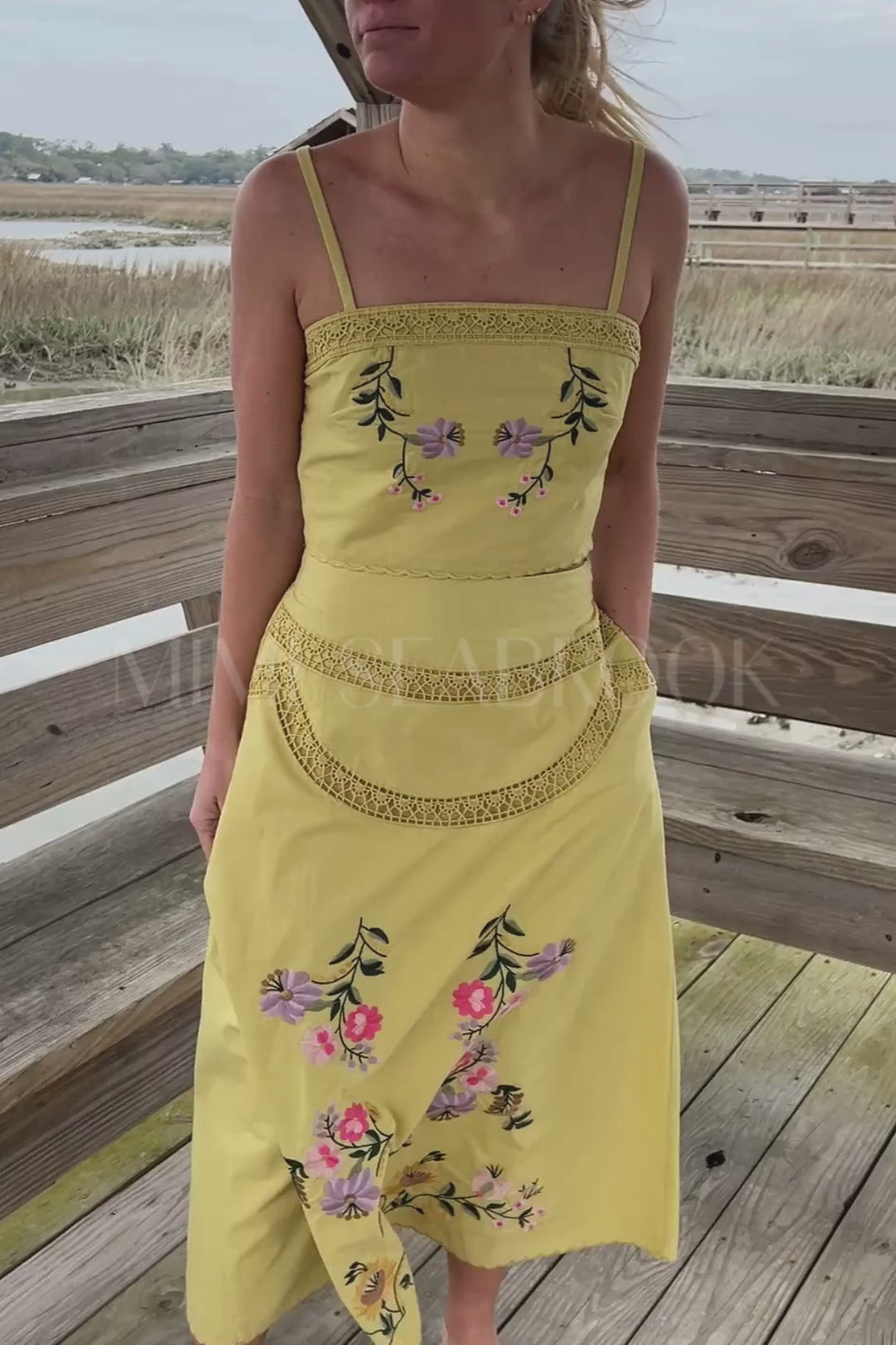 Sycamore set multi embroidery laced skirt and top set