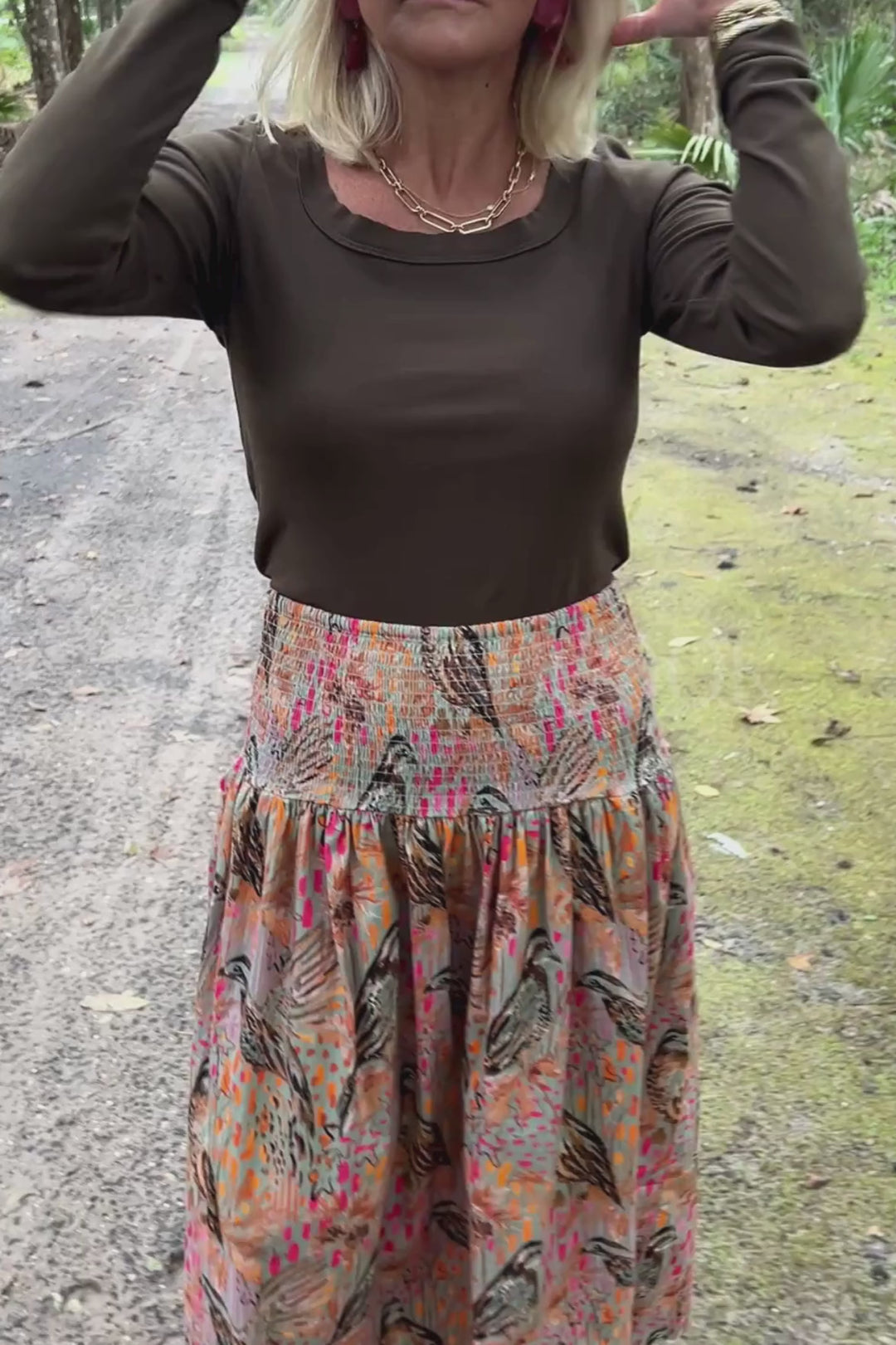 Whitley Skirt, wing print