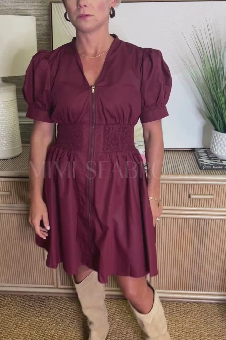 Inaya dress, burgundy