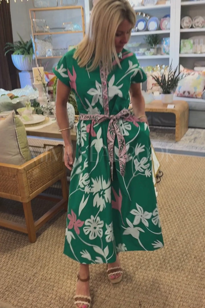 Farrah dress, mint flora