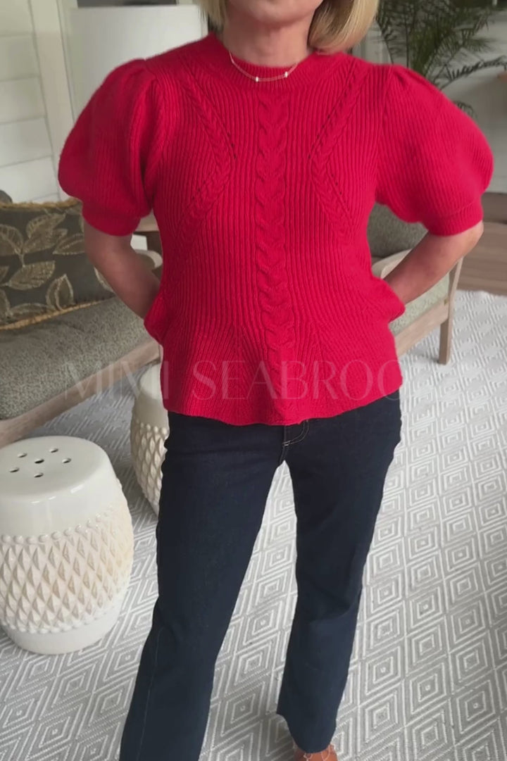 Gwen sweater top, red